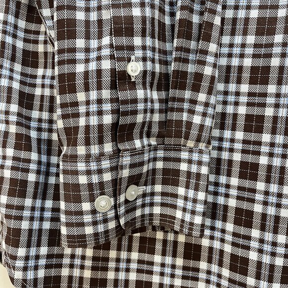 Daniel Cremieux Signature Collection Men Long Sleeve Shirt XL Brown White Plaid - Picture 6 of 10